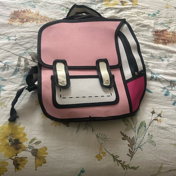 Fun pink, white, and black backpack - Picture 1 of 3